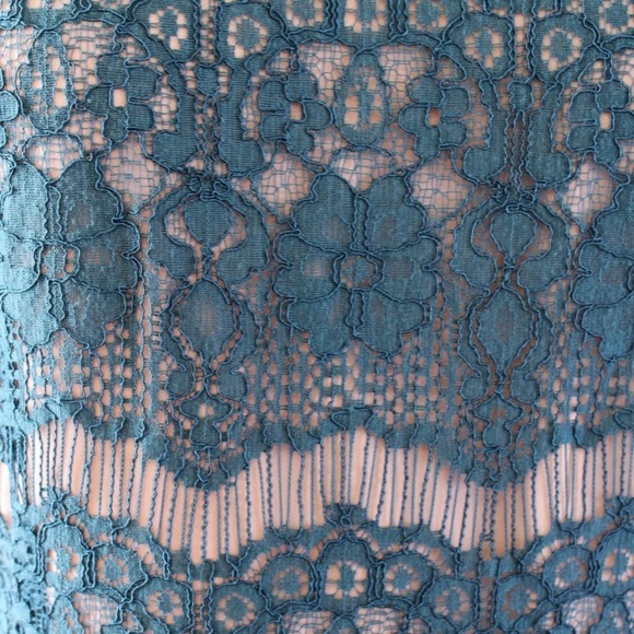 Maeve Elsa Teal Lace Peplum Sheath Dress - Picture 4 of 7